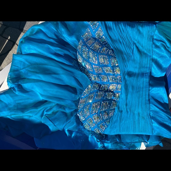 ✨NWT✨ 2Cute Jewelled Bodice in Deep Teal Prom Dress - Picture 7 of 10